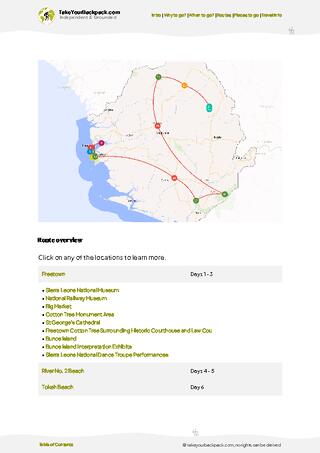 example page 4 from our offline Travel Guide for Sierra Leone